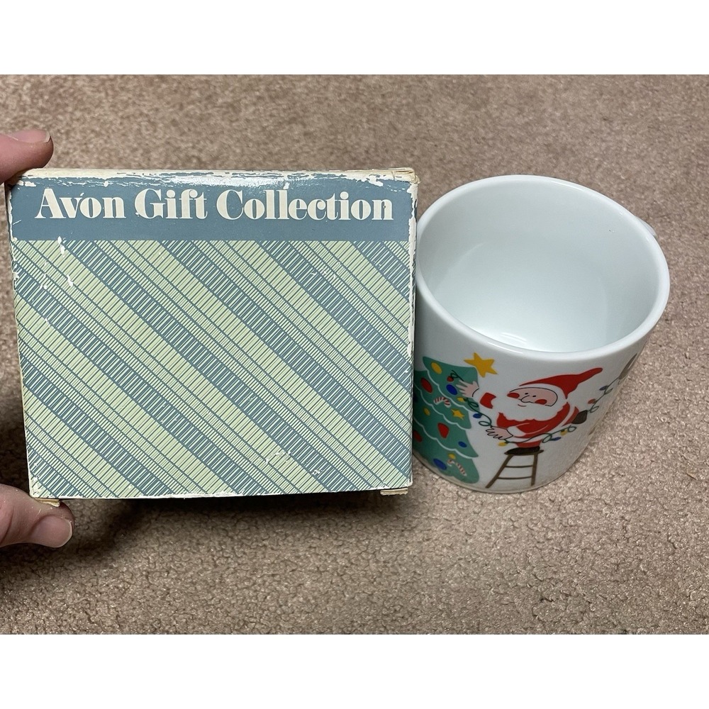 Avon Gift Collection Christmas‎ Lights Mug Reindeer Santa Original Box 1980s